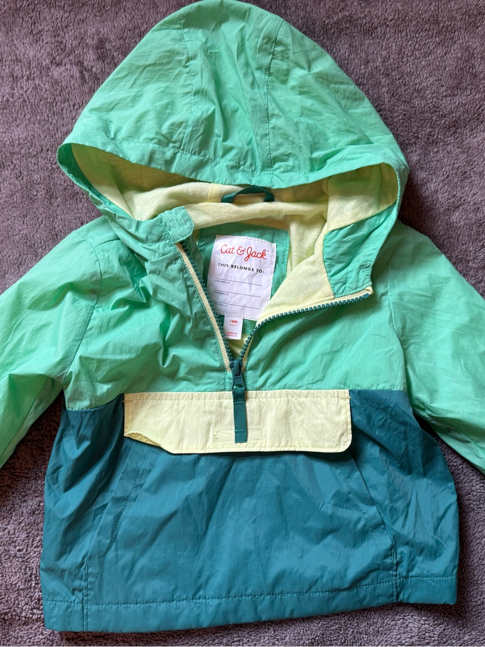 Cat & Jack Colorful Rain Jacket – 18M